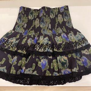 Green, blue, and black love shack fancy skirt
